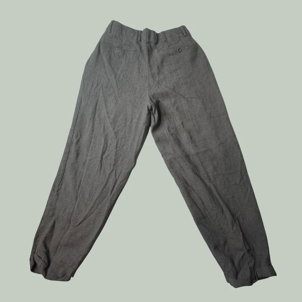 VTG Vestimenta Trousers Mens 28 Wool Blend Pleated Cuffed Gray Charivari Italy